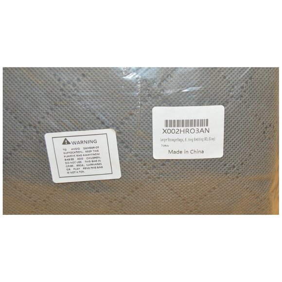 Lot of 6 Large Zippered 90L Storage Bags for Bedding Blankets Clothes Etc NWT - Picture 2 of 4